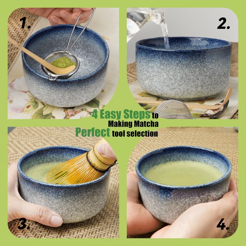 HEI MING Matcha Tea Set has 8 Pieces, Ceremonial Matcha