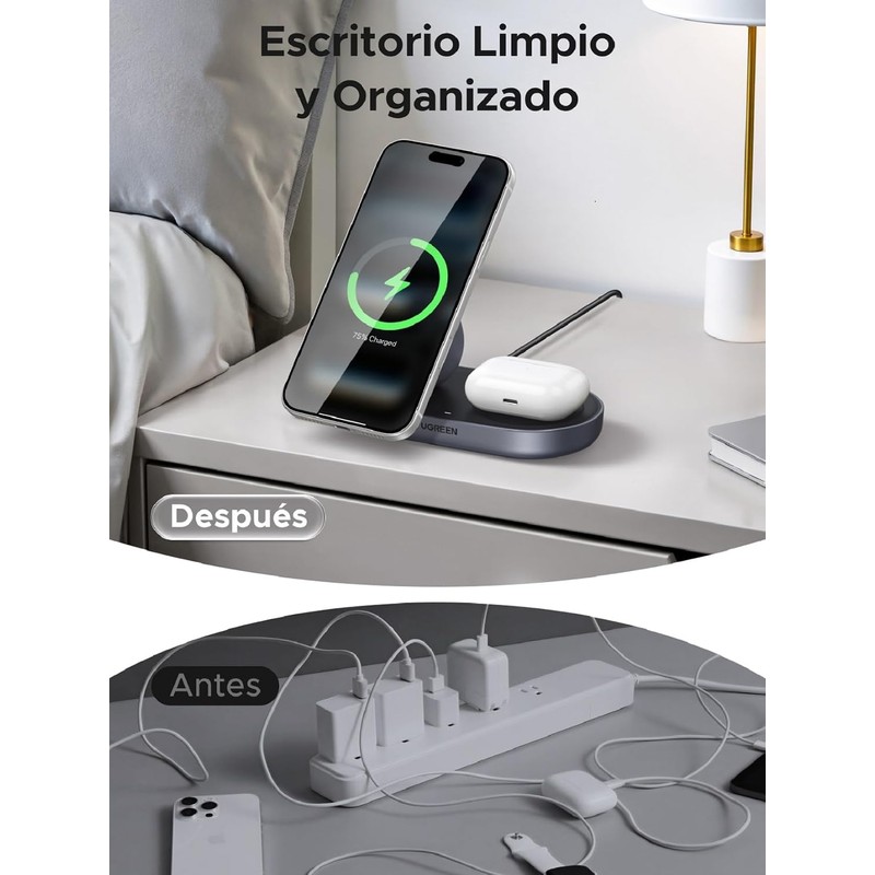 UGREEN 25W Qi2.2 Certificado Carga Inalámbrica Cargador MagSafe 2 en