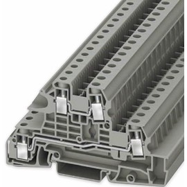 PHOENIX CONTACT UTI 6-L/L Installation Level Terminal with Screw Connection, 4 Number of Connectors, AWG 24 - 8, 6mm² Nominal Cross Section, Grey, Pack of 50