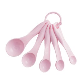 Set of 5 Plastic Measuring Spoons Set Pink Measuring Cup Spoons Measuring Spoon for Home Kitchen Cooking Baking