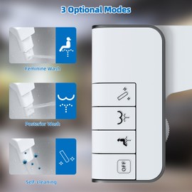 Hibbent 2 Pack Bidet Attachment for Toilet, Non-Electric Dual Nozzle for Frontal & Rear Wash, Adjustable Water Pressure Control, Fresh Water Bidet Toilet Seat, Self Cleaning Water Sprayer, Black