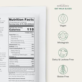 milkadamia Oat Milk Slices, 20 Slices (Makes 8 Fl Oz Per Slice), Shelf Stable Plant Based Milk, Just Blend with Water, Dairy & Lactose Free, Vegan, Sustainable Packaging