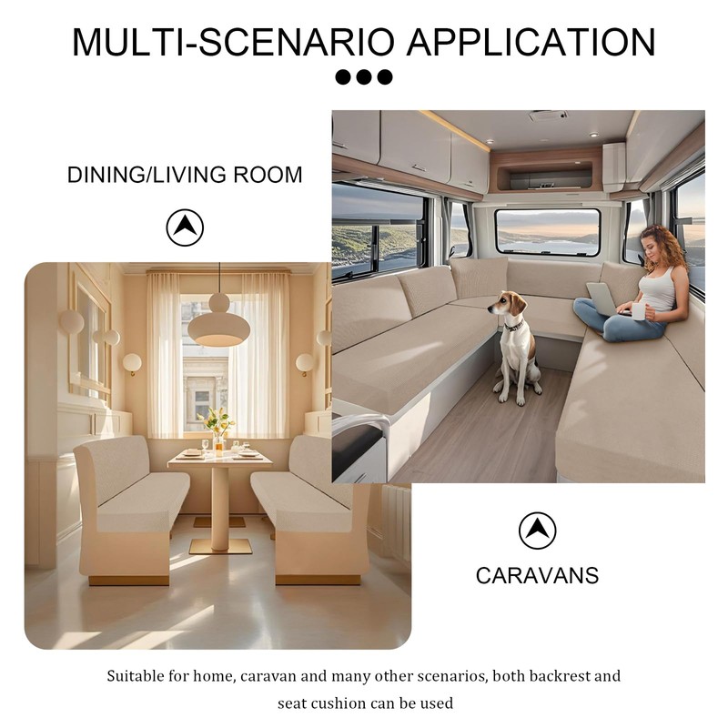 SYLC Waterproof Covers for Caravan Cushions, Replacement Cover for Caravan