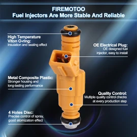 FIREMOTOO Fuel Injectors Pack of 8 4 Holes Compatible with Ford for Mustang 5.0L V8 1986 1987 1988 1989 1990 1991 1992 1993 1994 1995