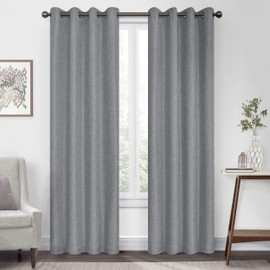 Eclipse Kira 100% Blackout Curtains for Bedroom or Living Room, Single Panel, 50 x 108, Grey