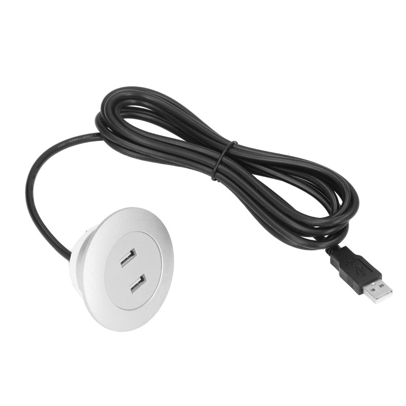Power Grommet, 5V Recessed Dual USB Charging Ports Grommet USB