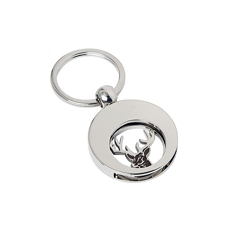 Jadani High Quality Keyring with Shopping Trolley Token, Deer