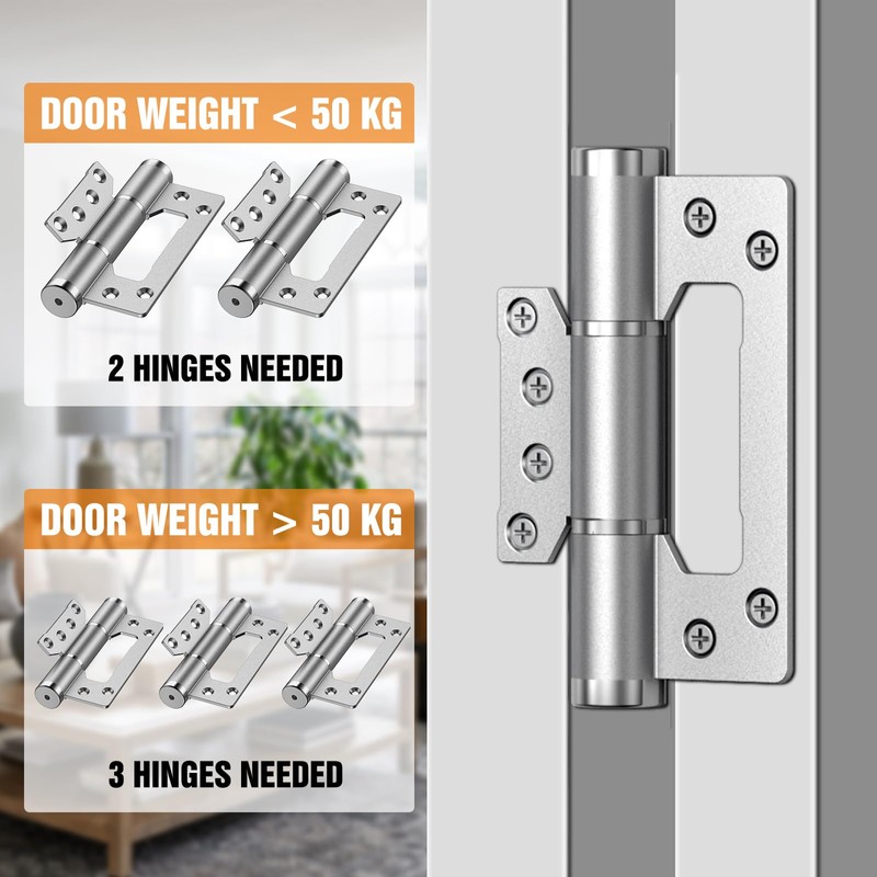 5" Self Closing Door Hinges, Non Mortise Door Hinge, Soft