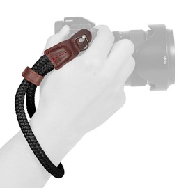MegaGear MG939 Cotton Camera Hand Wrist Strap Comfort Padding, Security for All Cameras (Small23cm/9inc), Black