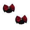 French Hair Net Bun Cover with Bow Clips, 2-Piece Set,