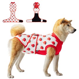 V.PET.B.R Dog Surgery Recovery Suit,Female Male Dog Onesie for Spay Neuter,Substitute E-Collar & Cone,Anti-Licking Breathable Onesie for Small Medium Large Dogs,Strawberry XS