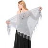 Women Triangle Lace Embroidered Tassel Shawl Scarf Wraps Fringed Cape