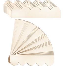 24 Pack Unfinished Wooden Scalloped Moulding Trim Decorative Wooden Trim DIY Moulding Trim Scalloped Edge Decorative Wood Molding for Home Wall Decor (15.75" x 3.54")