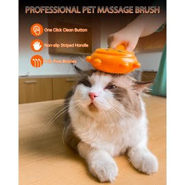 Awpland Pumpkin Shape Dog Self Cleaning Hair Brush, 2023 Count, All Fur Types, Travel Size Hair Brush with Release Button, Gentle for Shedding for Pet Owners, Vets, and Pet Groomers