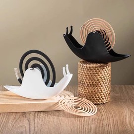 Accddio Incense Holder,Mosquito Coil Holder,Snail Incense Burner Holder,Mosquito Coil Burner of Iron Material for Table Decorations or Gifts (White)