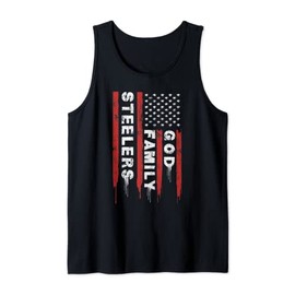 This Pro Us Flag Father's Day gift God Family Steelers Tank Top