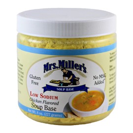 AmishTastes Mrs. Miller's Low Sodium Chicken Soup Base, Gluten Free, No MSG, 8 oz. (Pack of 4)