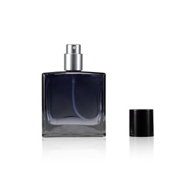 JJKMALL 50ml Gradient Blue Glass Perfume Atomizer - Portable Fine Mist Spray Bottle for Travel, Refillable Perfume Dispenser (1.7 oz) 1pc Funnel Filler +1PC 3ml dropper +1pc gift bag