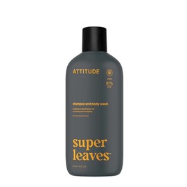 ATTITUDE Champú y gel de baño 2 en 1, verificado por EWG, a base de plantas y minerales, productos veganos para el cuidado personal, ginseng y aceite 