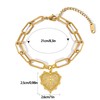 Dainty Heart Charm Bracelet 18K Gold Plated Chunky Bracelet Paperclip