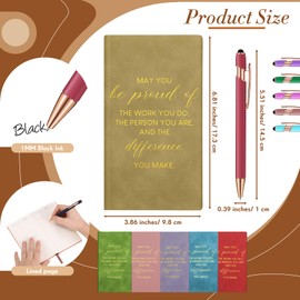 Colarr 24 Pcs Employee Appreciation Gifts Thank You Gifts Bulk for Staff Coworkers Leather Journal Pocket Notebook Touch Ballpoint Pen for Team Volunteer Student Teacher Healthcare(Fresh Color)