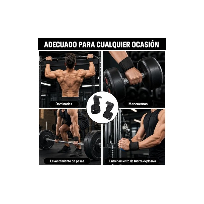 Straps para Gym Unisexo 2PCS, Muñequeras Gym Antideslizante