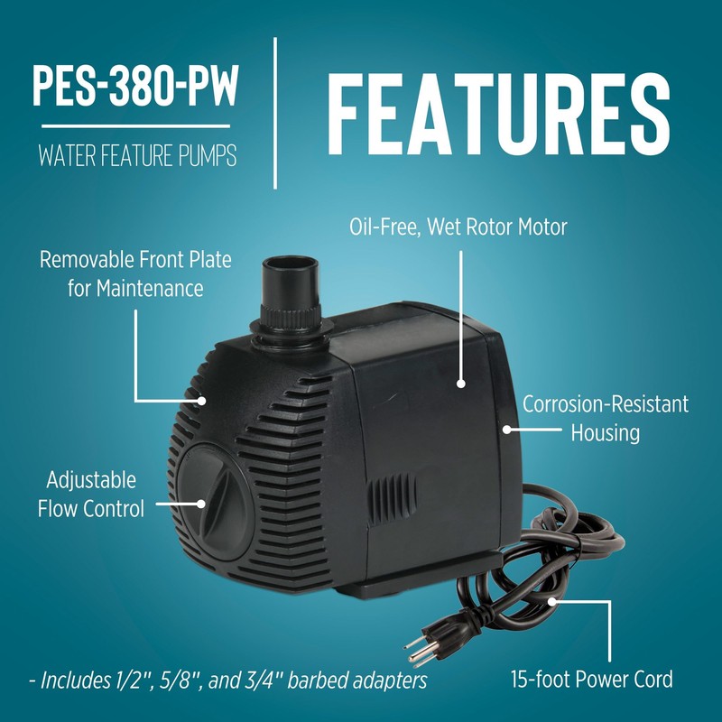 Little Giant PES-380-PW 115-Volt, 380 GPH Magnetic Drive Pump for
