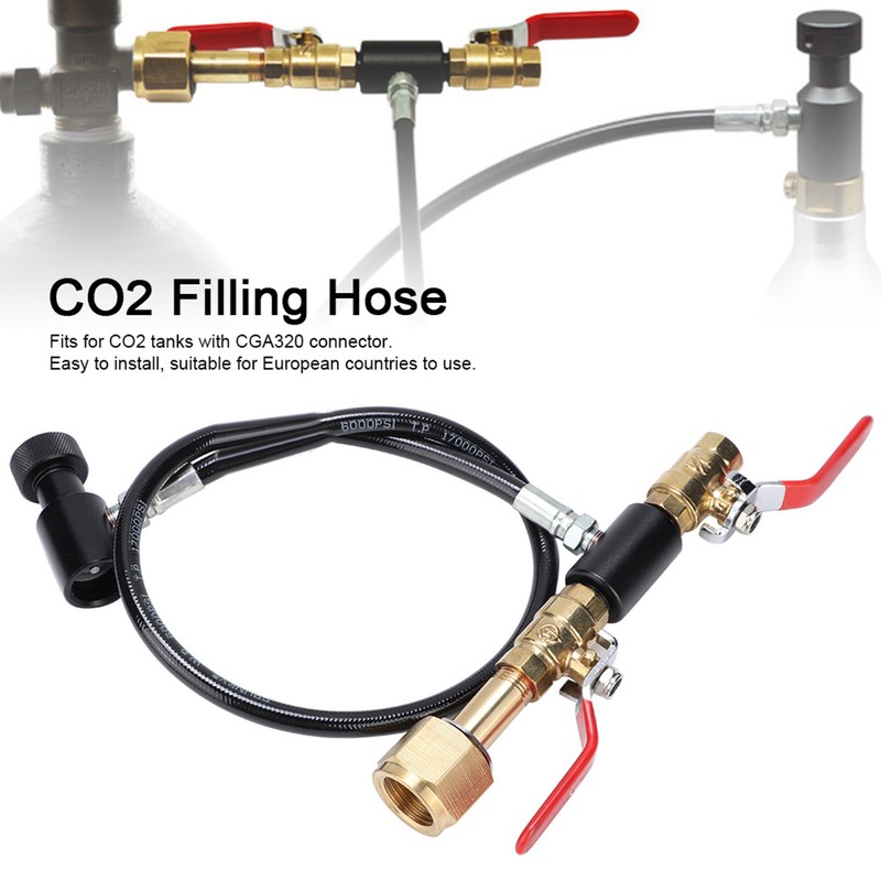 CO2 Cylinder Refill Adapter with 24in Hose for Soda Filling