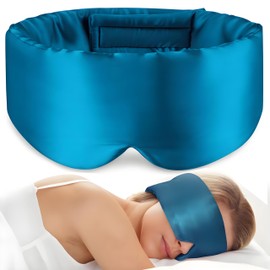 Schlafmaske aus 100 % Maulbeerseide, Augenmaske für Damen und Herren, mit verstellbarem Band, für Seitenschläfer, Verdunkelung, Schlafmaske für Reisen, Ruhe und Büro, große Größe