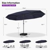 PURPLE LEAF 15ft Patio Market Umbrella with Base Included Double-Sided