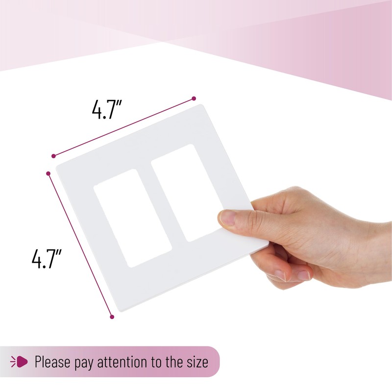 Bates- Screwless Decorator Wall Plates, White, 10 Pack, Screwless 2