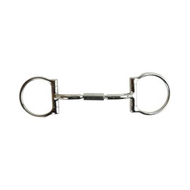 AK AKRS-2620 Curved Rotating D-Ring Mouthpiece with Hinged Barrel, Horse Bit, Riding Bit (Silver, 6.00 Inches)