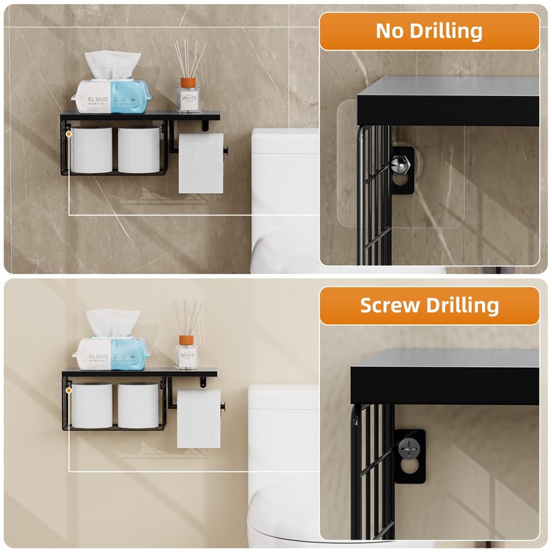 VITVITI Toilet Paper Holder with Shelf, Wall Mounted Toilet Paper