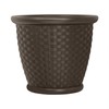 Suncast Sonora 22 Inch Plastic Wicker Indoor or Outdoor Decorative
