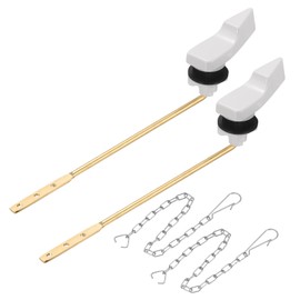 sourcing map 2Set Front Mount Universal Toilet Handle Replacement Kit with Chain, Toilet Tank Lever Flush Handle, 702 White