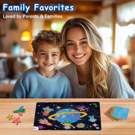 CREATIVETREES Foil Arts and Crafts for Kids – Space Craft with Clean Crafting, Mess-Free Coloring, Travel Toys, and Birthday Gifts for Ages 4 5 6 7 8 9-12
