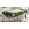 ABAKUHAUS Christmas Tablecloth, Winter Square Wreath, Suitable for Indoor and