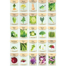 Set of 25 Premium Seasonal Deluxe Seed Kits - Features Premade Packs of Our Best Seeds - Help Local Pollinators Late Season Garden