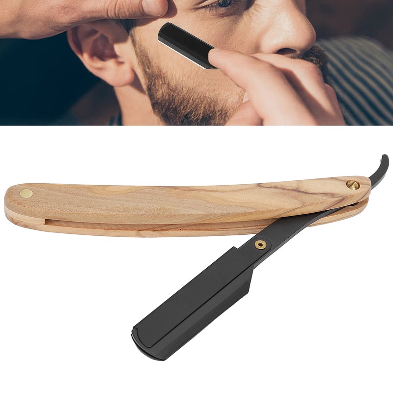 Straight Edge Razor Men Home Portable Stainless Steel Barber Folding