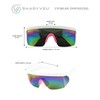 ShadyVEU Semi Rimless Neon Rainbow Mirrored Lens Sports Performance Sunglasses
