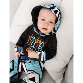 Baby Boy Clothes 9-12 Months Baby Boy Hoodies Romper Daddys little dude Outfit 2Pcs Set Baby Boy Stuff Gifts