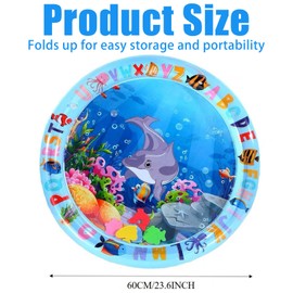 Inflatable Water Sensory Play Mat for Cats & Dogs – Thickened Cooling Pet Water Bed, Interactive Sensory water Play Mat for Cats Dogs with Dolphin Design