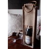 burlapfabric.com Natural Jute Wine Bags with Wooden Handles - 5