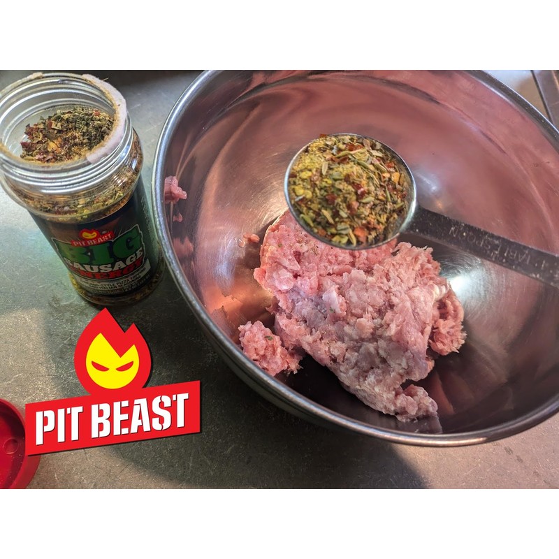 Pit Beast Big Sausage Energy Italian Seasoning and Manny's Olive
