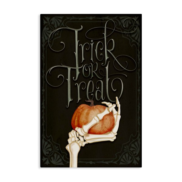 Stupell Industries Trick Or Treat Skeleton Hand Canvas Wall Art