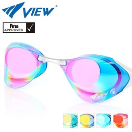 FINA Certified View Goggles No-Packing Mirror Lens Japan V127SAM / FINA인증 뷰 수경 노패킹 미러렌즈 일본 V127SAM