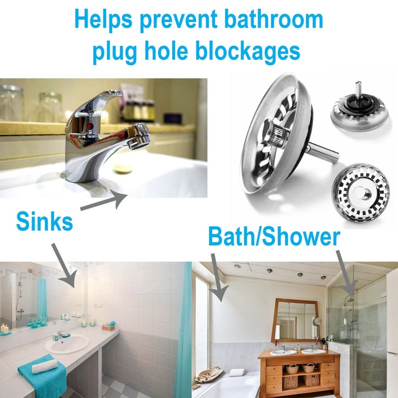 ebuyerfix Kitchen Sink Strainer Plug, Stainless Steel Sink Protector Waste