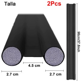 2PCS Puerta Tira de Sellado de Ventanas Autoadhesiva Protector y Guardapolvo PVC Cubre Polvos, Tope para Puerta de Bajo Puerta Ruido Prevención de Agua Doble Borde (Todo Incluido, Negro)