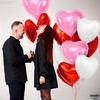 KatchOn, 12pcs Heart Shaped Foil Balloons Set - Red, Pink