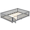 DNYN Full Size Floor Bed for Kids Bedroom,Solid Wood Bedframe